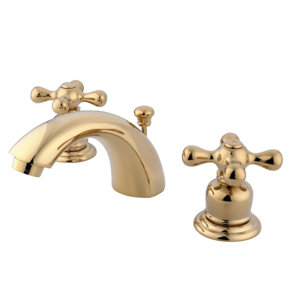 Mini-Widespread Bathroom Faucet, Polished Brass
